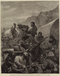 The Afghan War, Attack on a Baggage Train near Koruh by Marauders of the Mangal Tribe